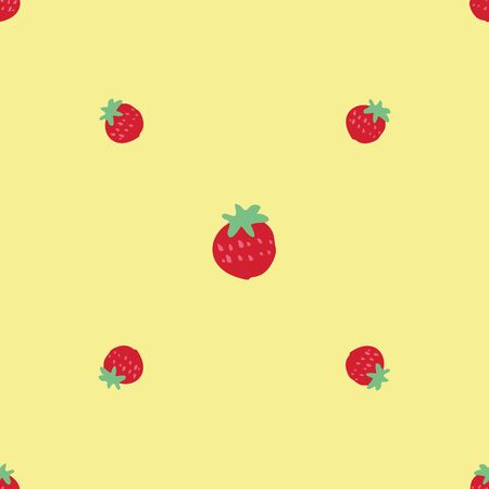 strawberry fruit seamless repeat pattern design. Perfect for menu and textile designのイラスト素材