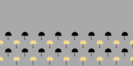 Umbrella Frame Border Seamless Pattern. Vector illustration. Great for birthday, party, gift wrapping, wallpaper, textile and scrapbookのイラスト素材