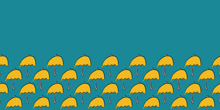 Umbrella Frame Border Seamless Pattern. Vector illustration. Great for birthday, party, gift wrapping, wallpaper, textile and scrapbookのイラスト素材