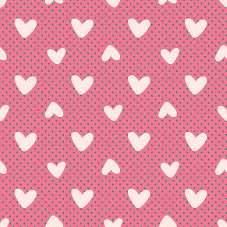 Valentine Love Heart Seamless Pattern. Vector illustration. Great for valentines, weddings, birthday, party, gift wrapping, wallpaper, textile and scrapbookのイラスト素材