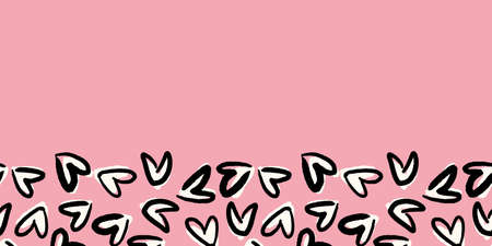 Valentine Love Heart Frame Border Seamless Pattern. Vector illustration. Great for valentines,...