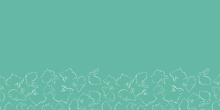 Easter Bunny Seamless Pattern. Vector illustration.のイラスト素材