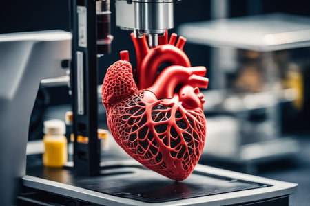 Medicine 3d printer for organ heart printed. Concept new technology transplant.の素材