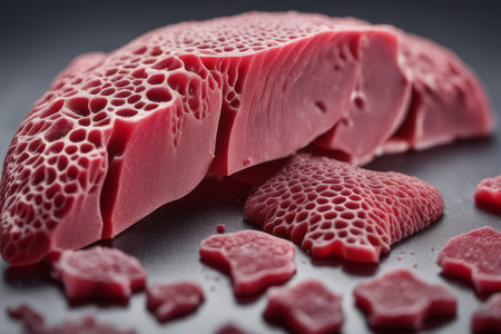 Human liver printed on Medicine 3d printer. Concept new technology transplant organ.の素材