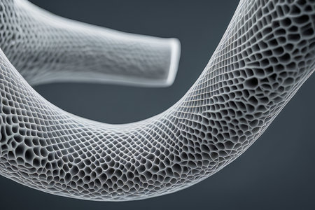 Human trachea printed on Medicine 3d printer. Concept new technology transplant organ.の素材