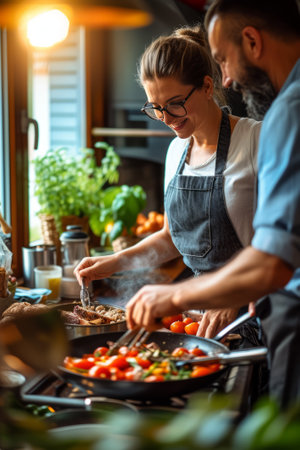 A veteran and his friends, who serve as a chosen family, enjoying a casual get-together, highlighting the importance of friendship.の素材