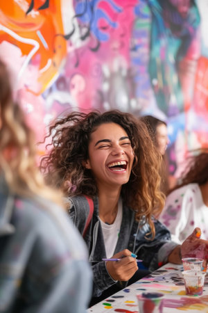 A family wearing traditional attire, dancing at a cultural festival, proudly showcasing their heritage as an act of celebration and defiance.の素材
