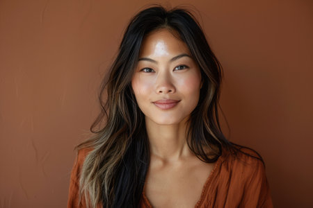 Portrait of woman in the laundry room for washing clothesの素材