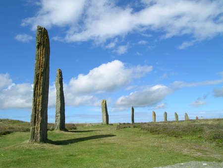 A portion of the neolithic site, the Ring of Brodgar, on a summer day in Orkney.の写真素材