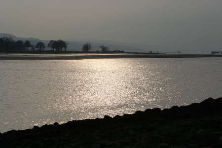 Afternoon sunlight over the Clyde Estuaryの写真素材