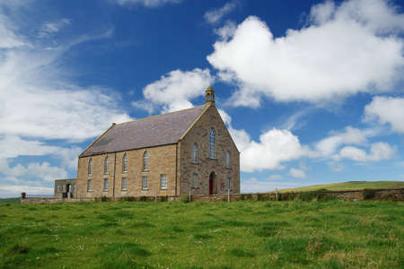A traditional presbyterian parish church in Orkney in summerの写真素材
