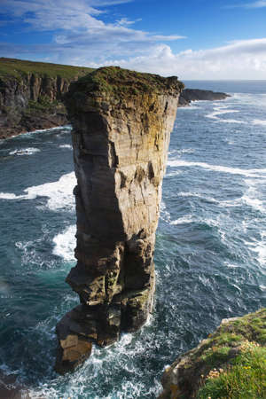 Yesnaby Castle sea stack on the Orkney coastの写真素材