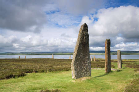 A portion of the Orkney neolithic site, the Ring of Brodgarの写真素材