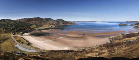 The beach at Gruinard Bay in northern Scotlandの写真素材