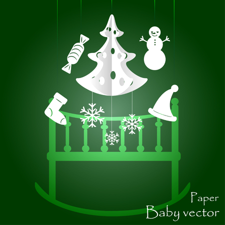 Children's mobile for baby on Christmasのイラスト素材