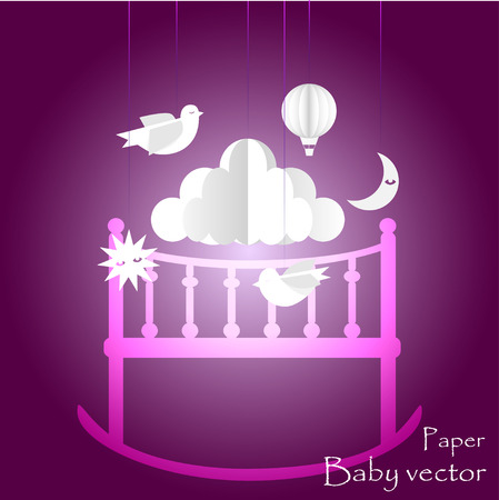 Children's mobile for baby girlsのイラスト素材