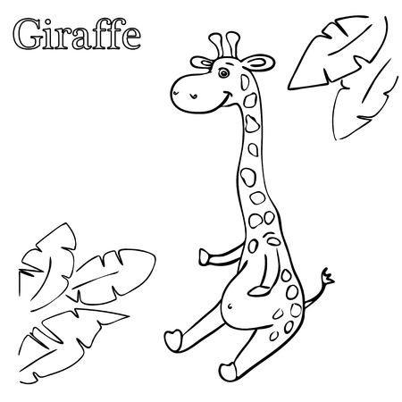 Giraffe coloring pages for children EPS 10のイラスト素材