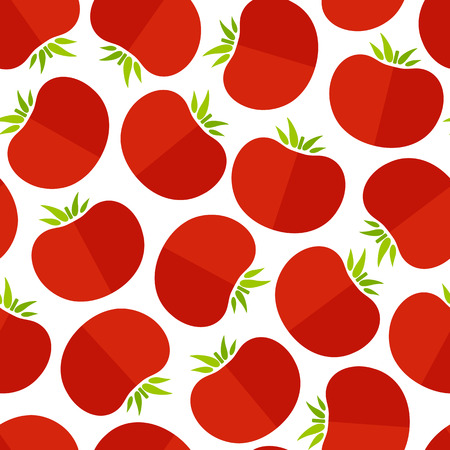 Decorative seamless vegetable pattern. Modern fashion texture background design with abstract ordered tomato vegetables in natural rose and red colors. Vector illustration for backdrop print templateのイラスト素材