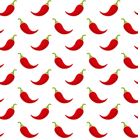 Decorative vegetable seamless pattern. Modern texture background design with chili pepper vegetables in natural red colors. Creative vector illustration for healthy diet decor or vintage wallpaperのイラスト素材