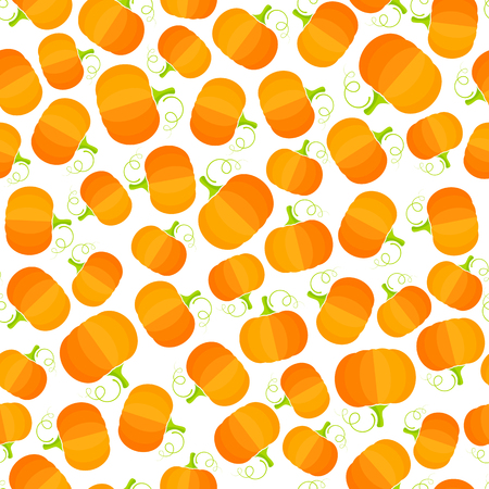 Fresh vegetable seamless pattern. Modern texture background design with abstract ordered pumpkin or squash vegetables in natural orange and yellow colors. Cute vector illustration for wrapping paperのイラスト素材