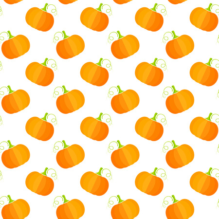 Fresh vegetable seamless pattern. Modern fashion texture background design with pumpkin or squash vegetables in orange and yellow colors. Cute vector illustration for wrapping paper, restaurant menuのイラスト素材