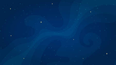 Starry night sky horizontal vector backgroundのイラスト素材