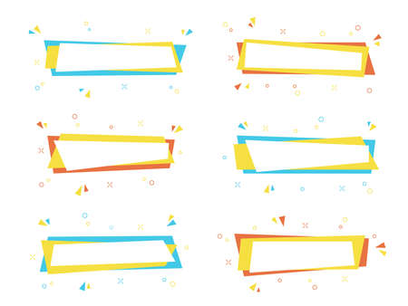Geometric rectangle discount sticker vector collection bのイラスト素材