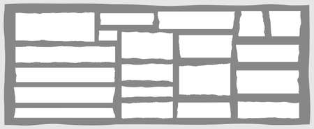 Blank rip newspaper strip vector illustration set.のイラスト素材