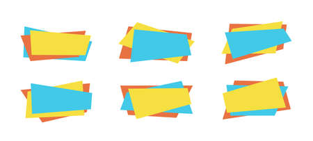 Flat abstract web discount frame vector setのイラスト素材