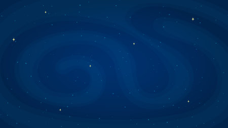 Starry night sky horizontal vector backgroundのイラスト素材