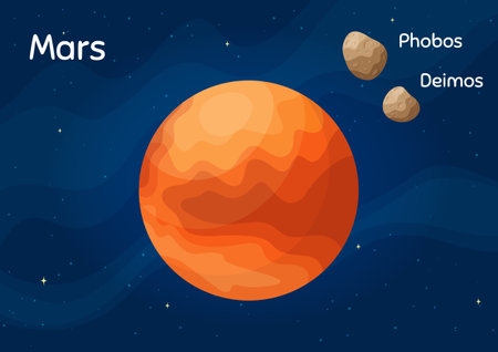 Flat space planet Mars vector illustration.のイラスト素材