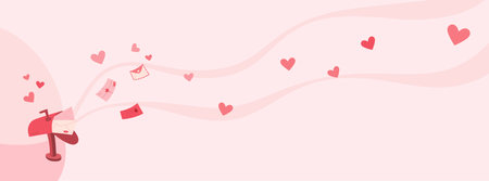 Creative style romantic craft letter flyerのイラスト素材