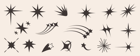 Abstract retro aesthetic star element collection.のイラスト素材