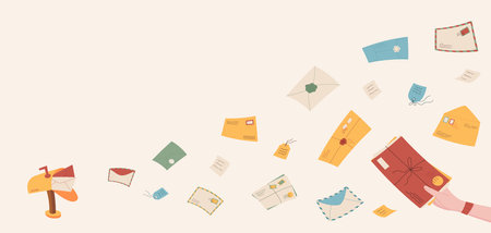 Creative greeting post card and letter background.のイラスト素材