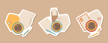 Cartoon top view blank craft letter compositionのイラスト素材