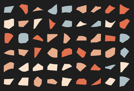 Modern boho irregular mosaic symbol collection.のイラスト素材
