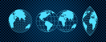 Abstract Globe Grid Set with 3D Mesh Elements