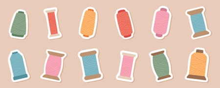 A collection of colorful spool illustrations.
