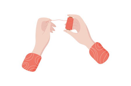 Hands Hold Bobbinのイラスト素材