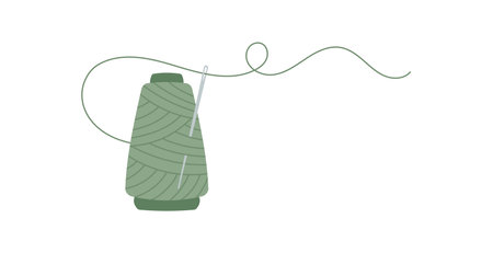 Sewing Spool And Needle Logo
