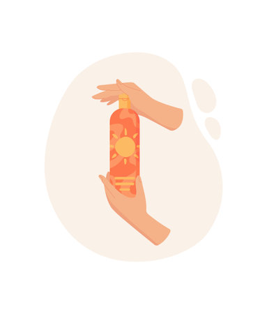 Hand Hold Sunblock Cream Productのイラスト素材
