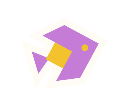Playful Fish Element In Minimal Style Stickerのイラスト素材