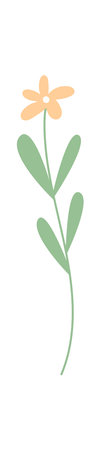 Simple Flat Flower Plant Illustrationのイラスト素材