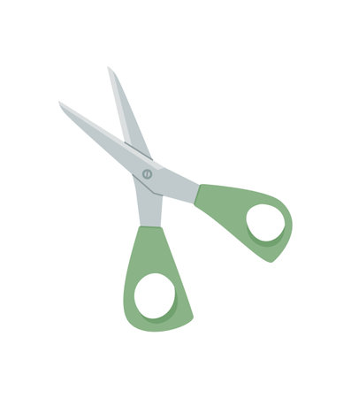 Green Scissors Icon Flatのイラスト素材