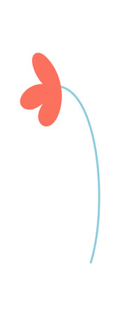 Flat Simple Flower Character Designのイラスト素材
