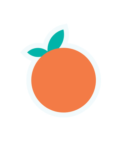 Round Orange Icon, Flat Stickerのイラスト素材