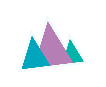 Brutalist Abstract Triangle Shape Stickerのイラスト素材