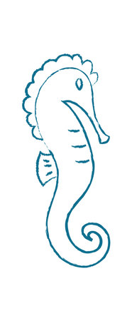 Chalk Seahorse Silhouetteのイラスト素材