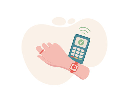 Female Hand Smartwatch Paymentのイラスト素材