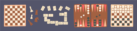 Flat Strategy Board Game Setのイラスト素材